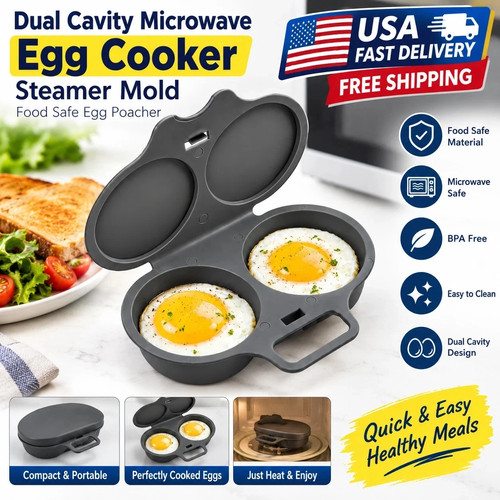 Dual cavity microwave egg - microwave,