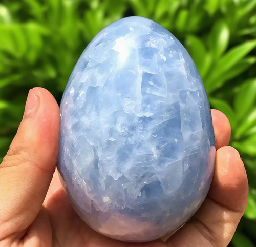 Natural celestite egg - natural, polished